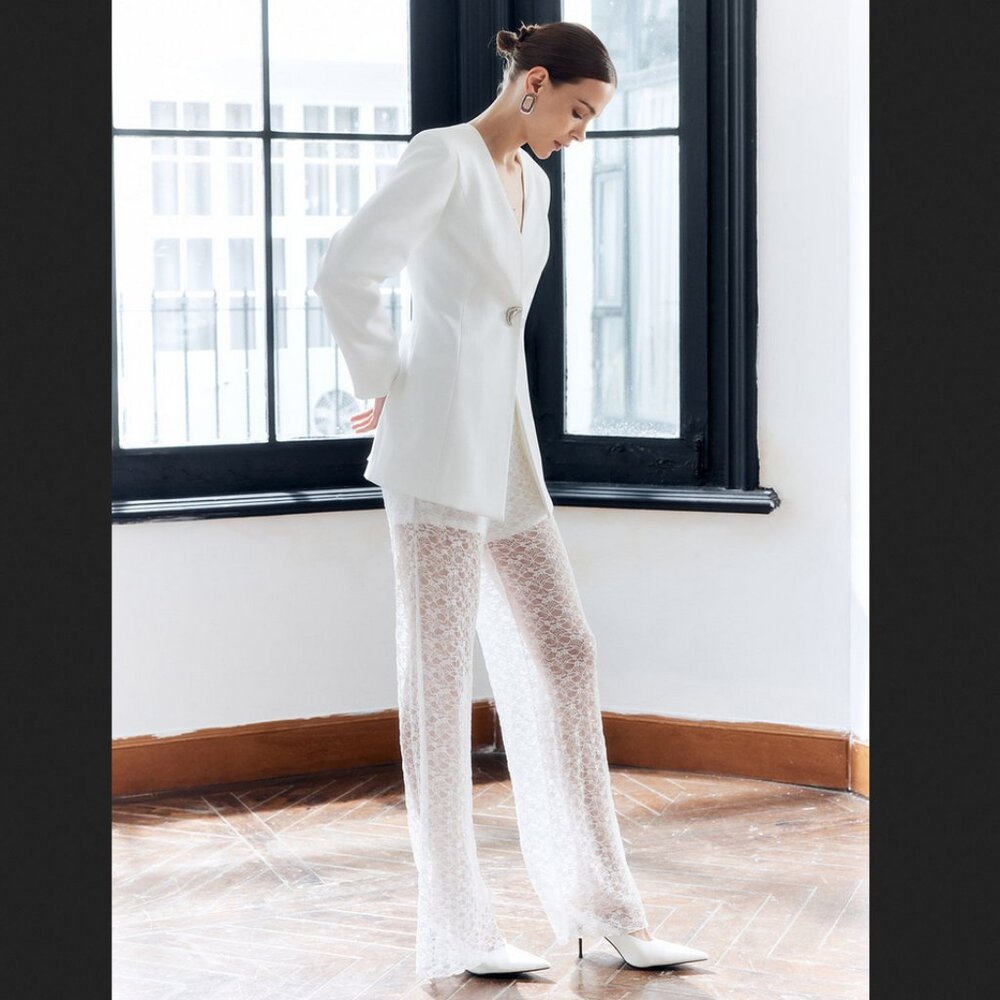 Commense Small White Single Button Blazer NEW NWT